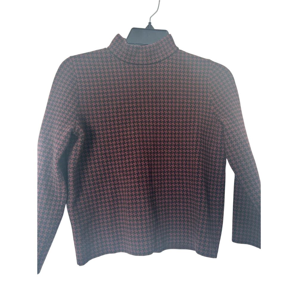 NWOT Theory Women’s Wool Mockneck Houndstooth Cropped Sweater Size P (00-0)